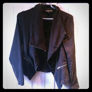 Rampage Asymmetrical Zipper Blazer